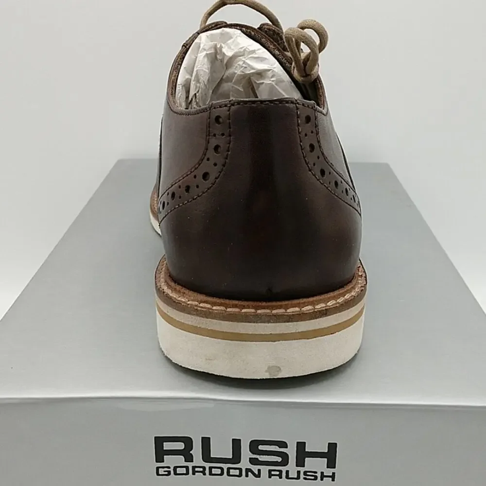 NWT in box Gordon Rush Nathaniel Chocolate Brown Leather Oxford size 8.5